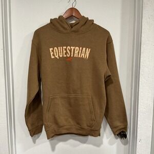 stirrups clothing Hoodie Sweatshirt, Equestrian, Brown, Womens Small, Horse